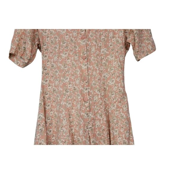 Vintage 90s Romper Size Small Pink Floral Feminine Cottagecore Dainty Prairie - Picture 3 of 12